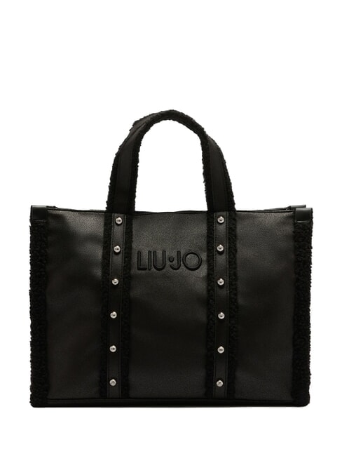 LIUJO ANIMALIER Shopping bag grande NERO - Borse Donna