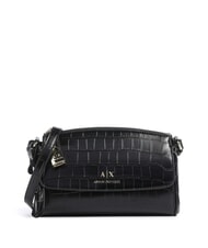 ARMANI EXCHANGE JANE CROCO Borsa a tracolla stampa cocco black - Borse Donna - 1