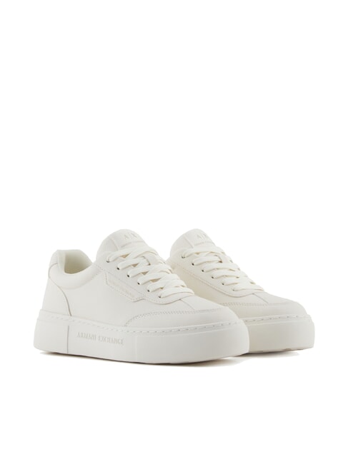 ARMANI EXCHANGE KURT MINI-TUMBLED Sneakers con suola alta off white - Scarpe Donna