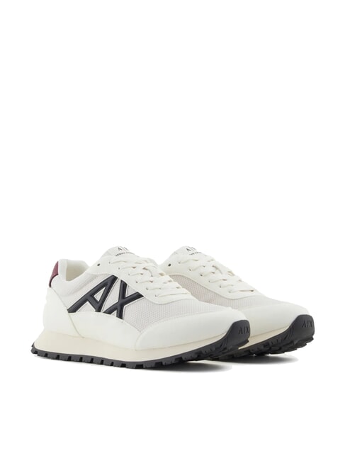 ARMANI EXCHANGE DROP MICROSUEDE Sneakers con logo a contrasto off white+deep navy+pomenegrat - Scarpe Uomo