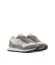 ARMANI EXCHANGE DROP MICROSUEDE Sneakers con logo laterale brown bass+off white - Scarpe Donna - 1