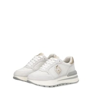 LIUJO AMAZING 25 Sneakers in suede e mesh off white/light gold - Scarpe Donna - 1