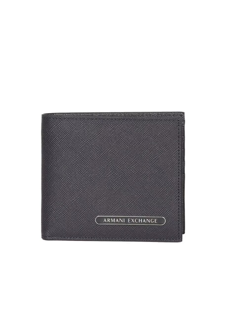 ARMANI EXCHANGE BARCELONA Portafoglio bifold in pelle saffiano deep navy - Portafogli Uomo