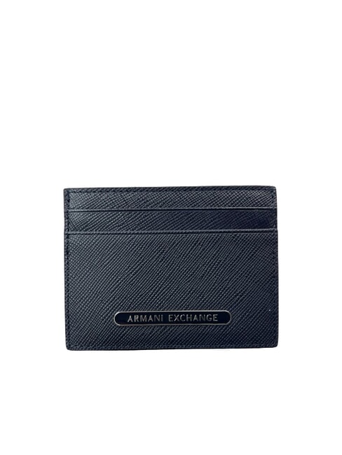 ARMANI EXCHANGE BARCELONA Porta carte di credito piatto in pelle deep navy - Portafogli Uomo