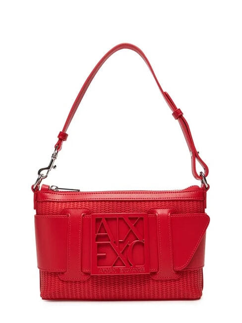 ARMANI EXCHANGE SUSIE STRAW Borsa a spalla con logo red - Borse Donna