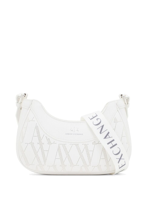 ARMANI EXCHANGE WAVE Borsa media traforata a tracolla brilliant white - Borse Donna