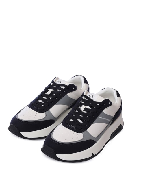 ARMANI EXCHANGE A|X Sneakers con dettagli a contrasto off white+deep navy - Scarpe Uomo