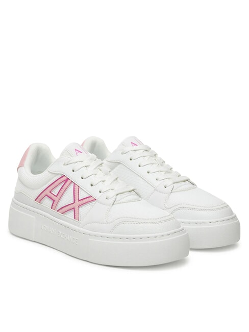 ARMANI EXCHANGE A|X Sneakers con logo a contrasto op.white+pink - Scarpe Donna