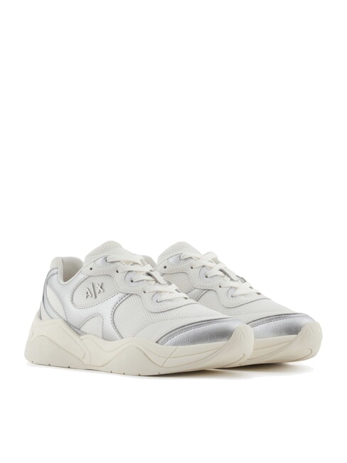 ARMANI EXCHANGE A|X Sneakers in tessuto mesh silver+off white - Scarpe Donna