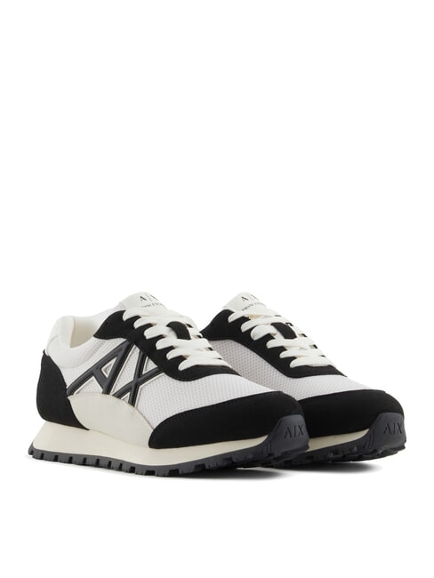 ARMANI EXCHANGE A|X Sneakers mesh con logo a contrasto off white+black - Scarpe Donna