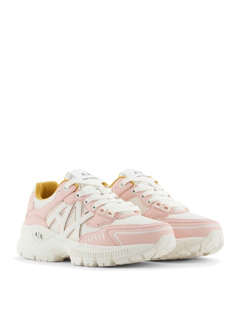 ARMANI EXCHANGE A|X Sneakers chunky inserti in mesh light rose+off white - Scarpe Donna
