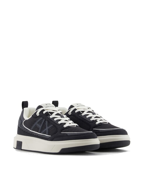 ARMANI EXCHANGE A|X Sneakers con inserti in mesh e logo deep navy+off white - Scarpe Uomo