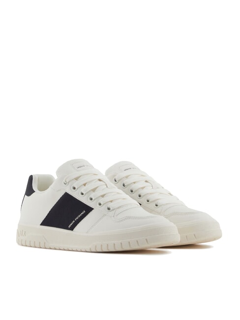 ARMANI EXCHANGE A|X Sneakers banda laterale a contrasto off white+deep navy - Scarpe Uomo