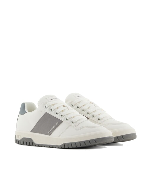 ARMANI EXCHANGE A|X Sneakers banda laterale a contrasto off white+neutr.grey - Scarpe Uomo