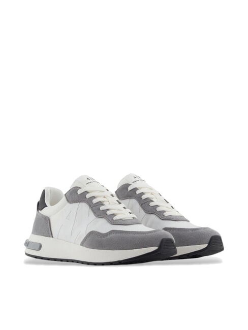 ARMANI EXCHANGE A|X Sneakers con maxi logo laterale neutral grey+off wht - Scarpe Uomo