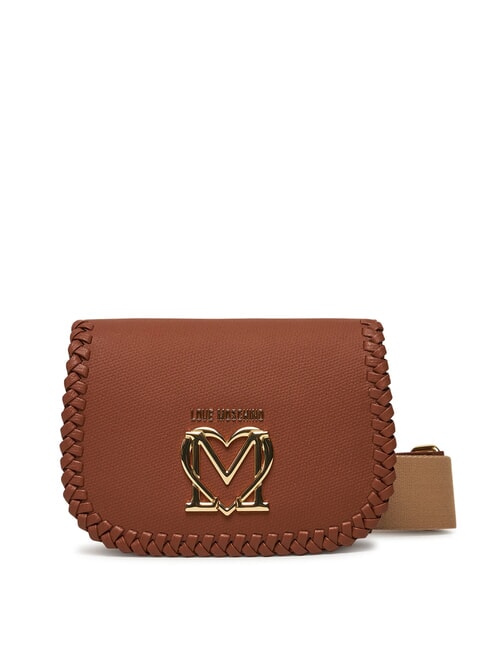 LOVE MOSCHINO BRAIDED Borsa a tracolla con flap cammello - Borse Donna