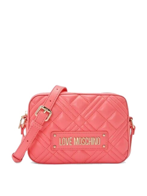 LOVE MOSCHINO QUILTED Borsa camera case con tracolla corallo - Borse Donna