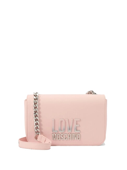 LOVE MOSCHINO LETTERING BICOLOR Borsa a tracolla cipria - Borse Donna