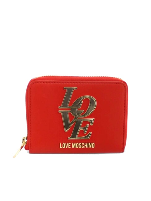 LOVE MOSCHINO LOVE Portafoglio mini zip around rosso - Portafogli Donna