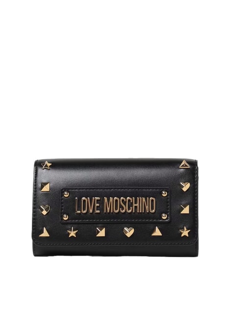 LOVE MOSCHINO AURA Portafoglio grande con borchiette Nero - Portafogli Donna