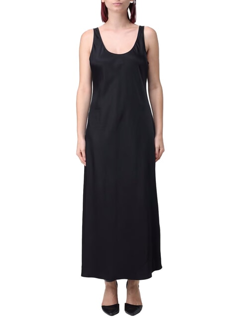 CALVIN KLEIN CK Vestito scivolato lungo in viscosa black - Vestiti Donna