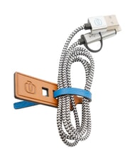 PIQUADRO BAGMOTIC Fascetta fermacavo in pelle con cavo usb - Accessori Viaggio