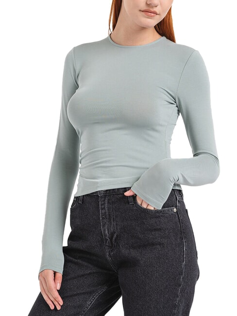 CALVIN KLEIN CK JEANS T-shirt girocollo a maniche lunghe slate gray - T-shirt e Top Donna