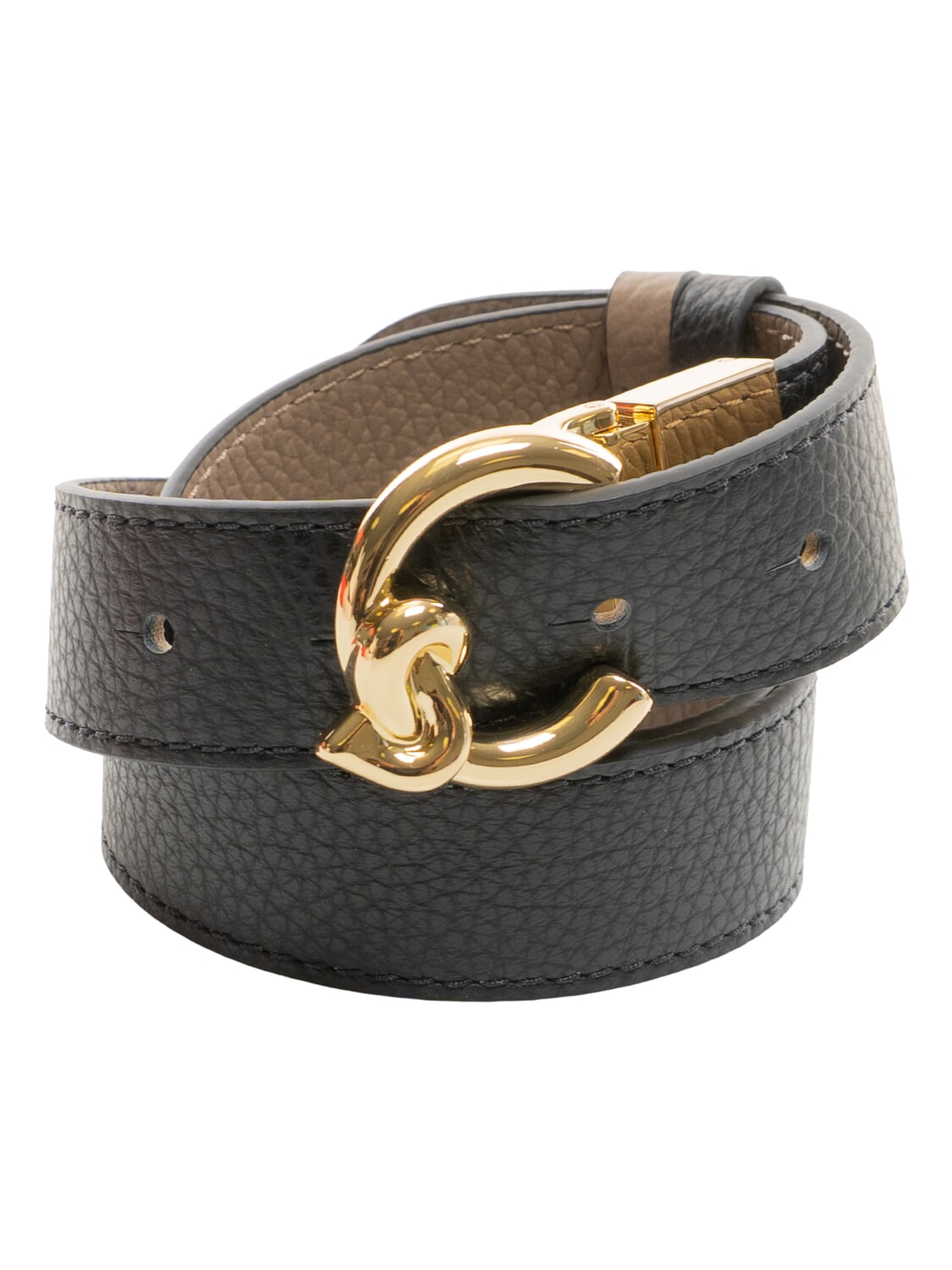 Coccinelle C-Me Bicolor Cintura Reversibile In Pelle Noir/W.taupe -  Acquista A Prezzi Outlet!