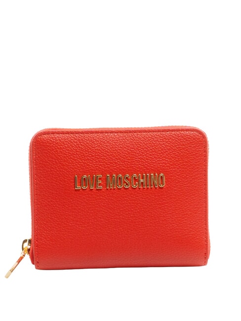 LOVE MOSCHINO LETTERING Portafoglio zip around ROSSO - Portafogli Donna