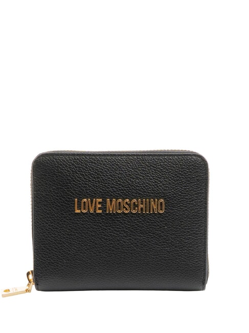 LOVE MOSCHINO LETTERING Portafoglio zip around Nero - Portafogli Donna