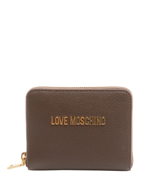 LOVE MOSCHINO LETTERING Portafoglio zip around tmoro - Portafogli Donna