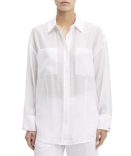 CALVIN KLEIN CK Camicia cut out oversize  trasparente bright white - Camicie Donna - 1