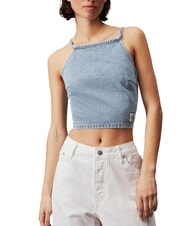 CALVIN KLEIN CK JEANS Crop top in denim con lacci - T-shirt e Top Donna