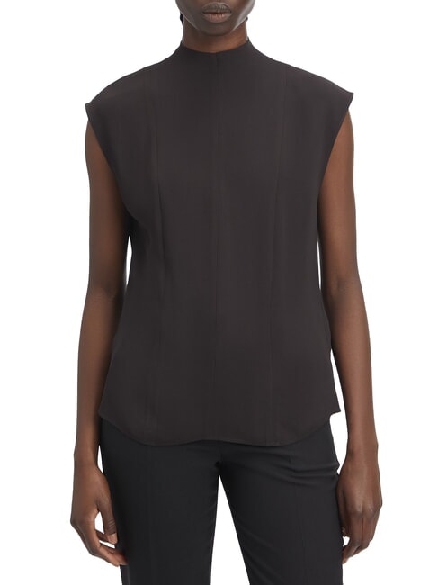CALVIN KLEIN CK Camicia blusa a manica corta in viscosa ck black - Camicie Donna