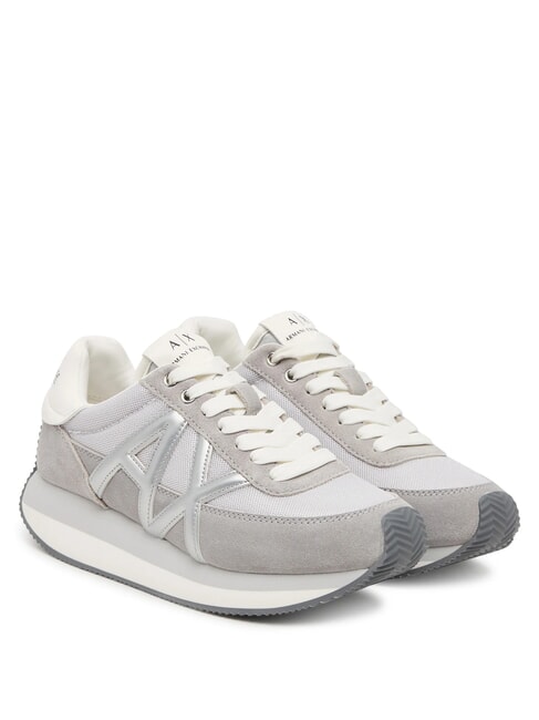 ARMANI EXCHANGE ROYALE SUEDE AIR MESH Sneakers  gray+silver - Scarpe Donna