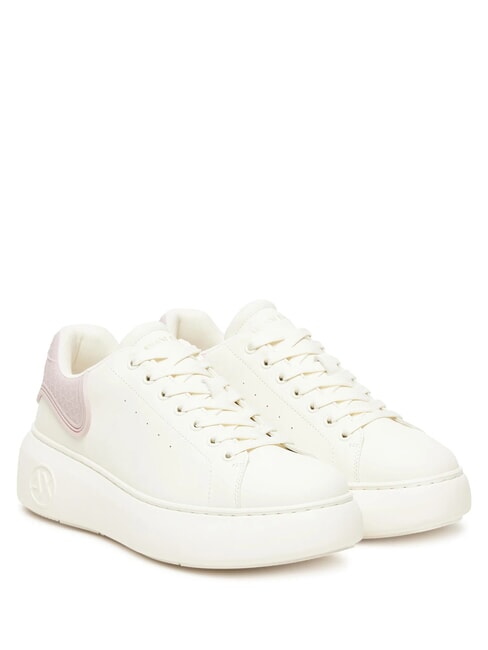 ARMANI EXCHANGE SUPER MINI-TUMBLED Sneakers  off white+pale rose - Scarpe Donna