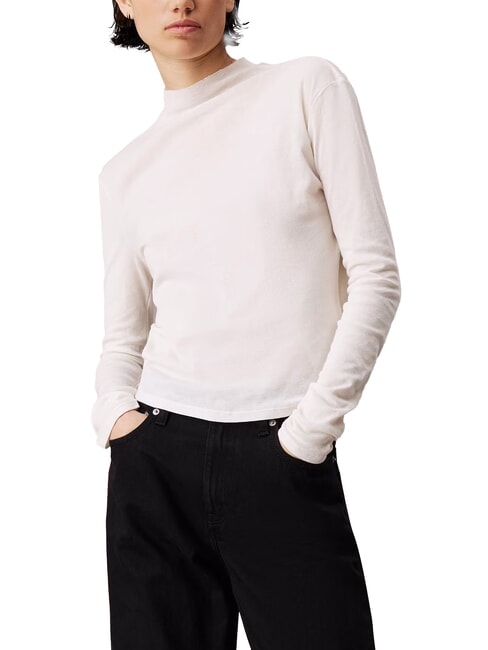 CALVIN KLEIN CK JEANS Maglia lupetto in cotone ivory - Maglie Donna
