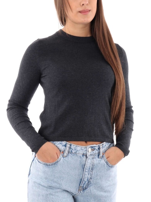 CALVIN KLEIN CK JEANS Maglione girocollo corto ebony heather - Maglie Donna