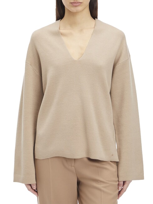 CALVIN KLEIN CK Maglione scollo a v maniche ampie amphora - Maglie Donna