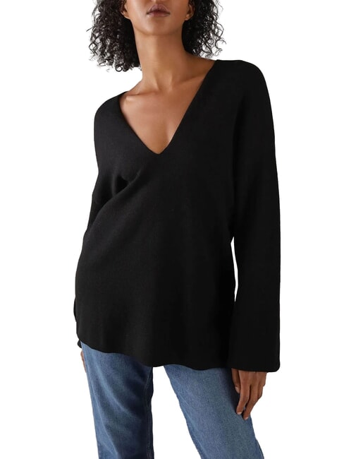 CALVIN KLEIN CK Maglione scollo a v maniche ampie ck black - Maglie Donna