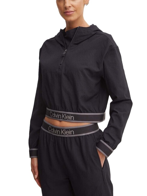 CALVIN KLEIN CK PERFORMANCE Giacca tessuto tecnico con cappuccio black beauty - Giacche Donna