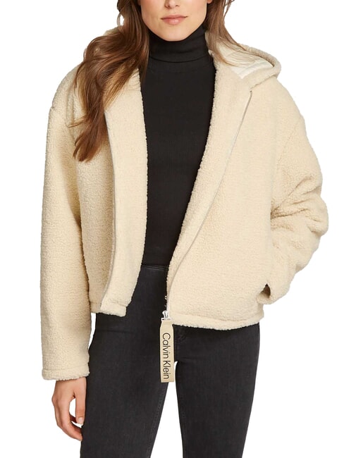 CALVIN KLEIN CK JEANS Giacca in pile full zip con cappuccio harbor haze - Giacche Donna