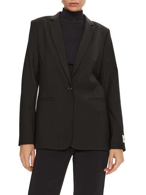 CALVIN KLEIN CK Giacca blazer un bottone misto lana ck black - Giacche Donna