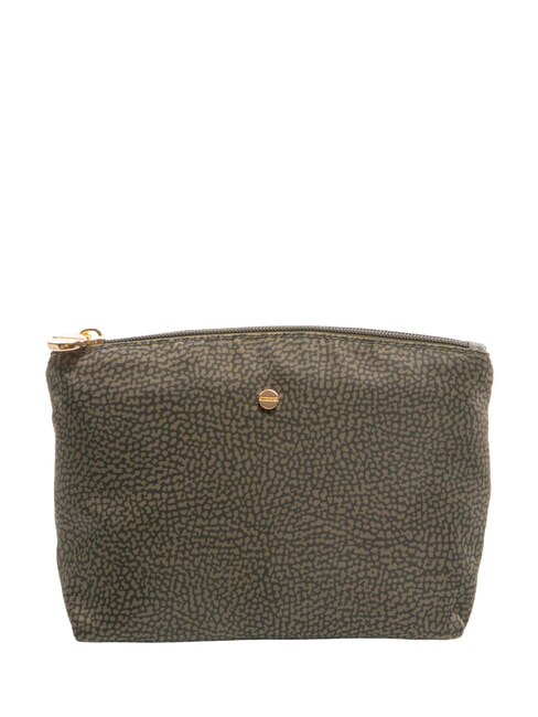 BORBONESE CLASSICA POUCH MEDIUM Necessaire con zip alloro - Bustine & Necessaire