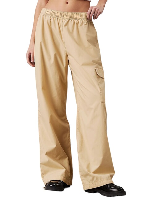 CALVIN KLEIN CK JEANS Pantaloni cargo in cotone pale khaki - Pantaloni Donna