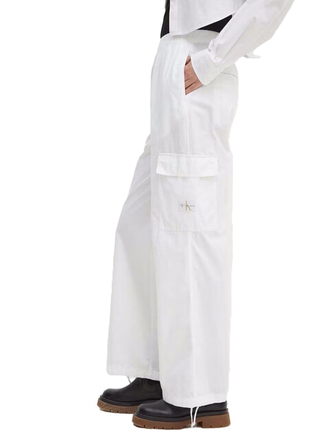 CALVIN KLEIN CK JEANS Pantaloni cargo in cotone bright white - Pantaloni Donna
