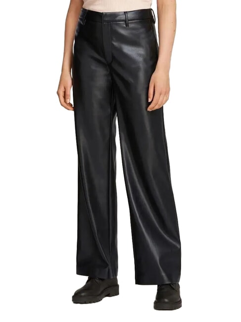 CALVIN KLEIN CK JEANS Pantaloni dritti gamba larga ck black - Pantaloni Donna