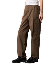 CALVIN KLEIN CK JEANS Pantaloni cargo brushed in cotone tarmac - Pantaloni Donna - 1