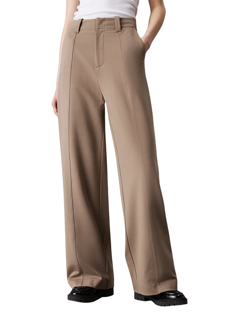 CALVIN KLEIN CK JEANS Pantaloni in jersey a gamba larga brindle - Pantaloni Donna