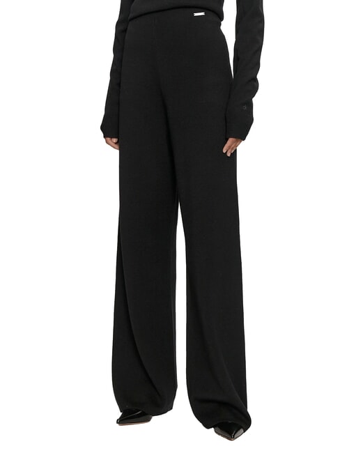 CALVIN KLEIN CK Pantaloni in maglia gamba ampia ck black - Pantaloni Donna